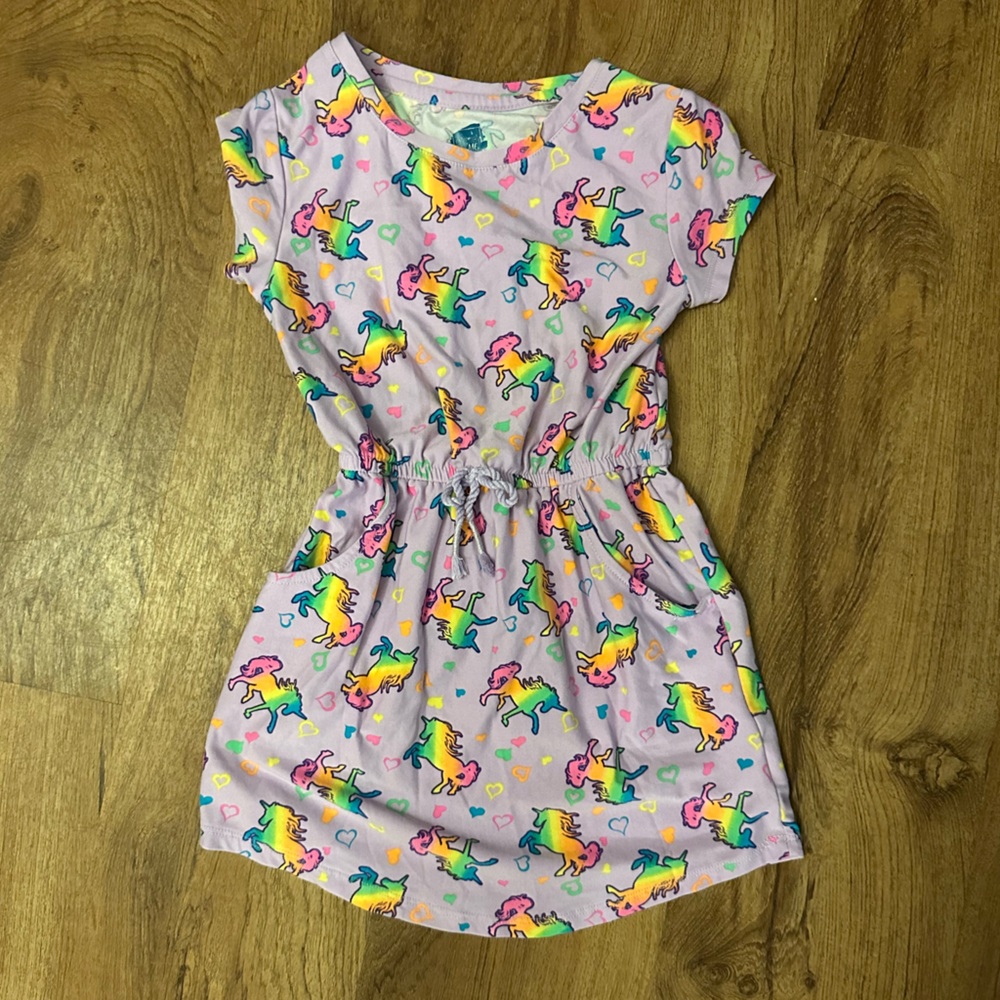 Colorful Unicorn Print Dress